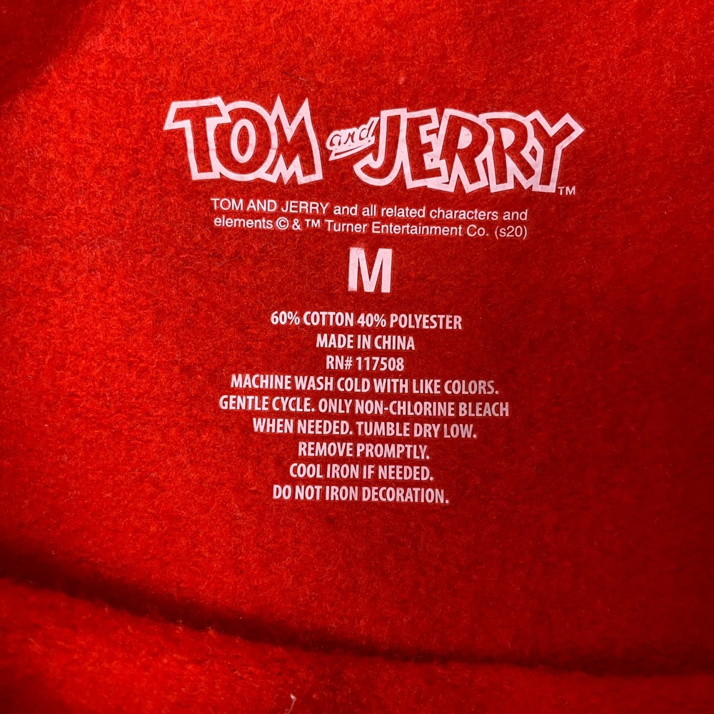 Tom and Jerry All Over Print Sweatshirt Unisex Medium Red Graphic Pullover 2020 - Picture 5 of 6